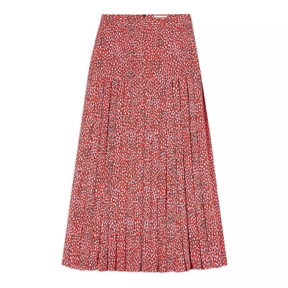 NWT Ted Baker Zandi Printed Knife Pleat Split Midi Skirt Size 6 (2XL) - Picture 7 of 12